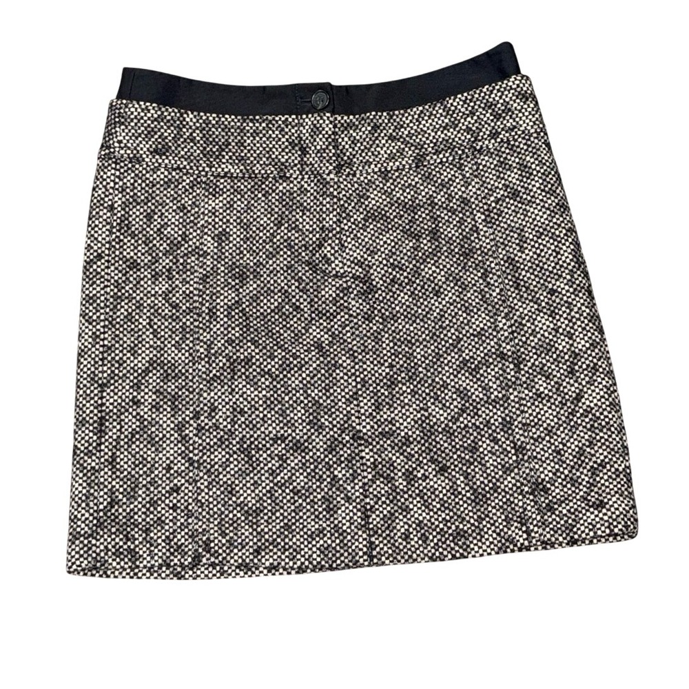 ANN TAYLOR LOFT Wool Blend Tweed Contrast Waist Pencil Skirt | 2P